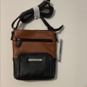 Stone  Mountain Black and Brown Crossbody Bag
